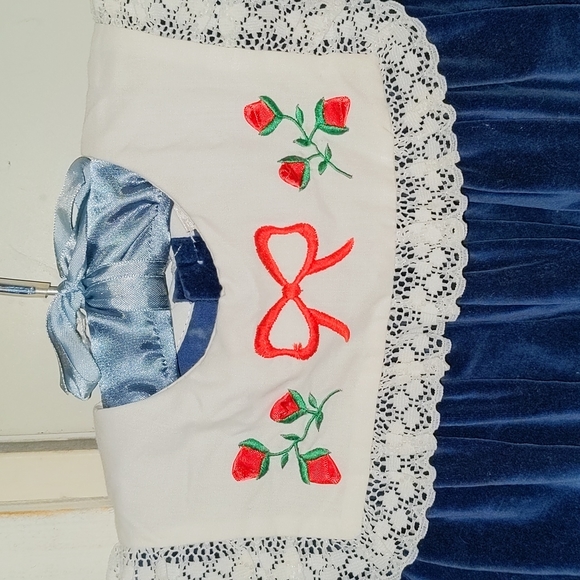 Baby Togs Dresses Vintage Baby Togs Navy Blue Velvet With White
